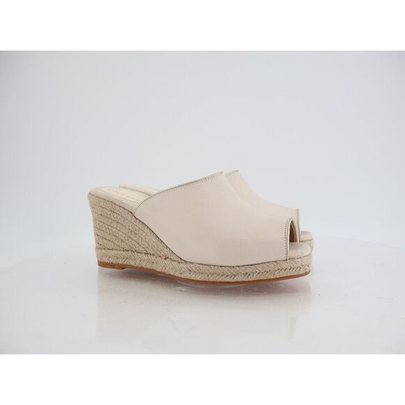 Cole Haan Cloudfeel Southcrest Mule Women's 9.5 Sandals Ivory Leather Espadrille - Picture 1 of 8